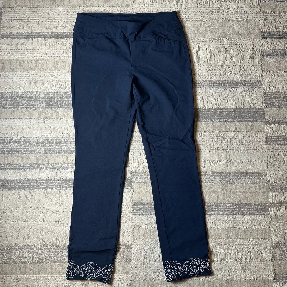 Christopher & Banks Signature Slimming Navy Pants Women’s Size 4 - Picture 2 of 5